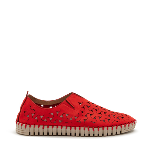 Perforated nubuck slip-ons - Frau Shoes | Official Online Shop