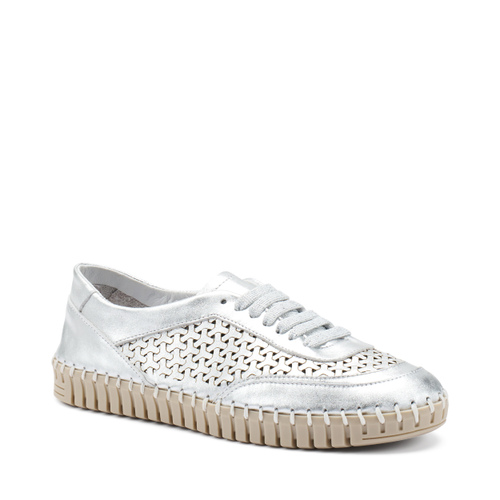 Silberfarbene gelaserte Sneaker - Frau Shoes | Official Online Shop