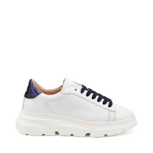 Sneaker aus Leder mit Details in Kontrastfarbe - Frau Shoes | Official Online Shop