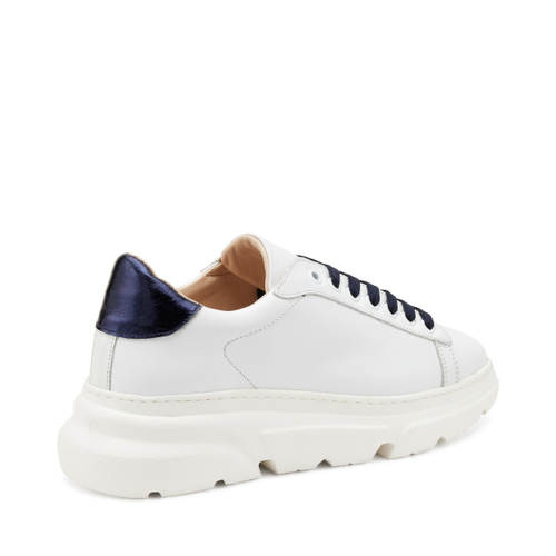 Sneaker aus Leder mit Details in Kontrastfarbe - Frau Shoes | Official Online Shop