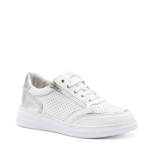 ComfortTech-Sneaker aus gestanztem Leder mit Reißverschluss - Frau Shoes | Official Online Shop