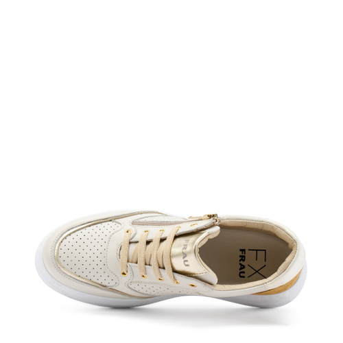 ComfortTech-Sneaker aus gestanztem Nubukleder mit Reißverschluss - Frau Shoes | Official Online Shop