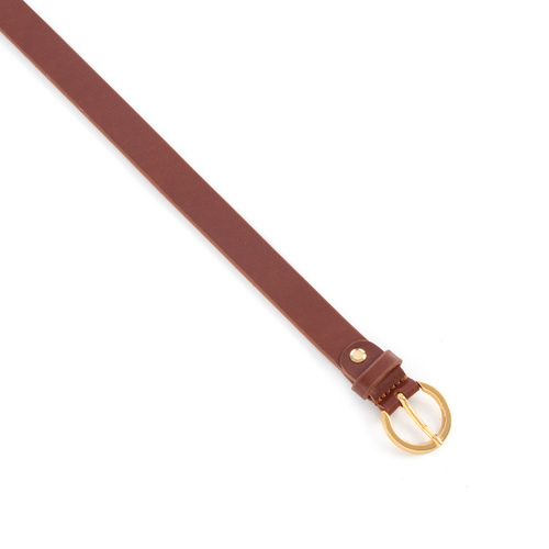 Cintura in pelle con fibbia tonda oro - Frau Shoes | Official Online Shop