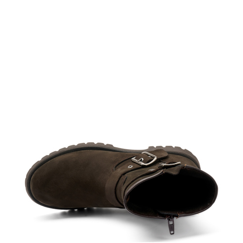 Nubuck ankle boots with buckles and lug sole - Frau Shoes | Official Online Shop