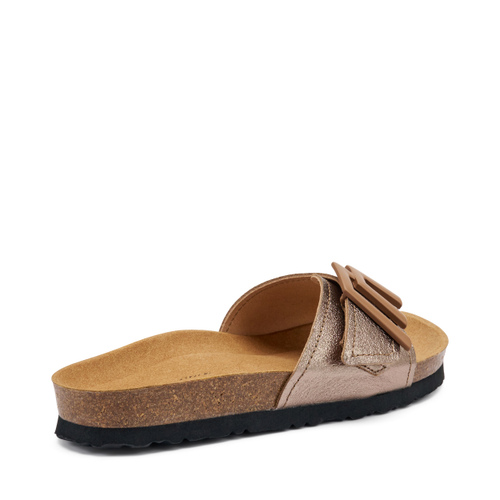 Metallic-Pantolette mit Logo - Frau Shoes | Official Online Shop