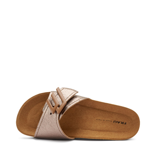 Metallic-Pantolette mit Logo - Frau Shoes | Official Online Shop