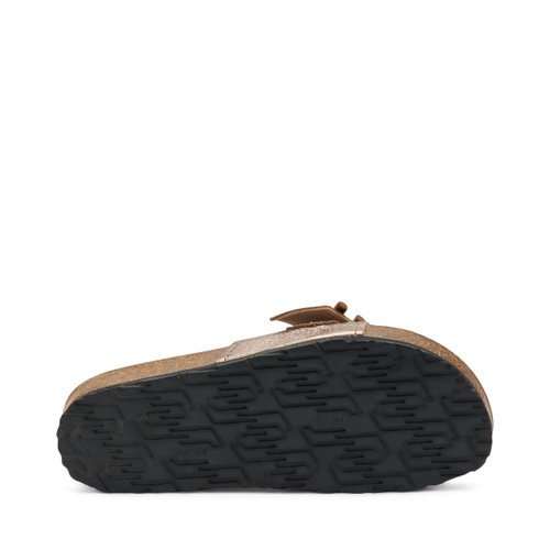 Metallic-Pantolette mit Logo - Frau Shoes | Official Online Shop