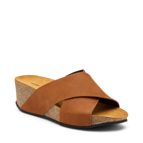 Crossover nubuck sliders with wedge - Frau Shoes | Official Online Shop