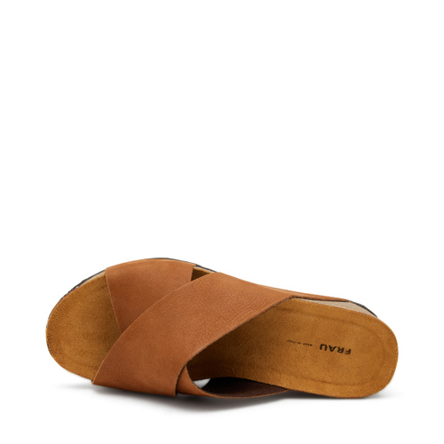 Crossover nubuck sliders with wedge - Frau Shoes | Official Online Shop