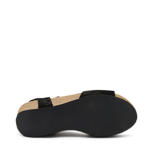 Sandale mit Riemen aus Nubuk mit Keilabsatz - Frau Shoes | Official Online Shop