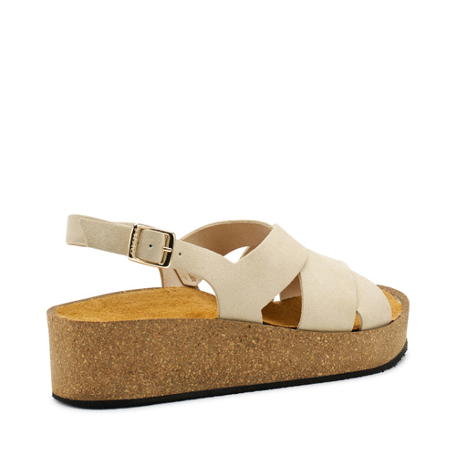 Slingback-Sandale aus Veloursleder mit Plateausohle - Frau Shoes | Official Online Shop