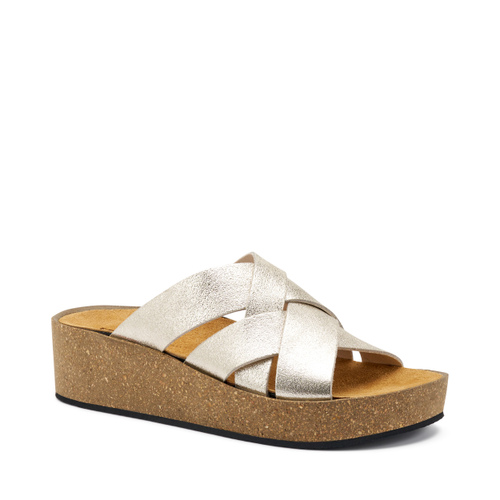 Plateau-Pantolette aus laminiertem Leder - Frau Shoes | Official Online Shop
