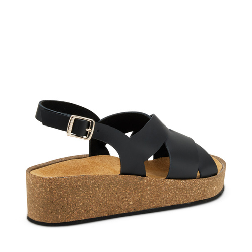Slingback-Sandale aus Leder mit Plateausohle - Frau Shoes | Official Online Shop