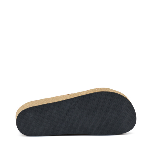 Pantolette mit überkreuzten Riemen aus Leder mit Keilabsatz - Frau Shoes | Official Online Shop