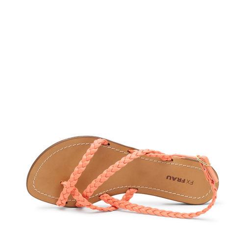 Woven leather thong sandals with straps - Frau Shoes | Official Online Shop