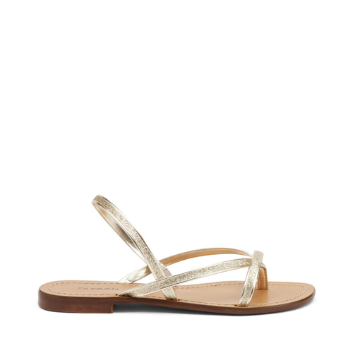 Glittery faux leather thong sandals with straps - Frau Shoes | Official Online Shop