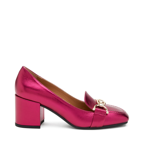 Heeled foiled leather loafers - Frau Shoes | Official Online Shop