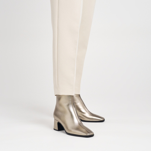 Foiled leather pointed-toe ankle boots - Frau Shoes | Official Online Shop