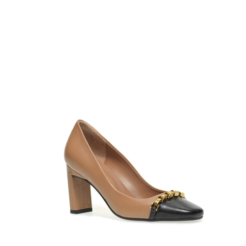 Leather pumps with contrasting toe - Frau Shoes | Official Online Shop