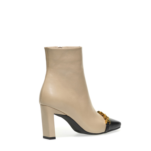 Leather ankle boots with contrasting toe - Frau Shoes | Official Online Shop