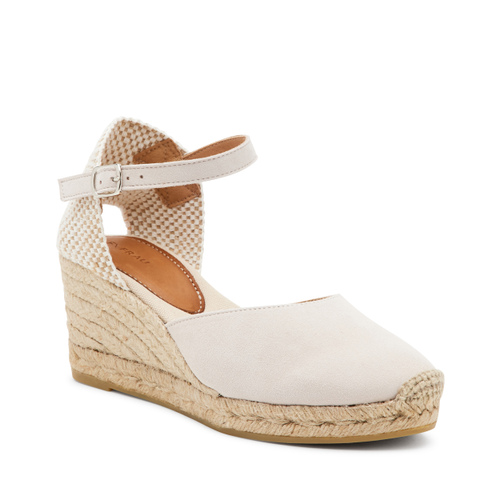 Sandale mit Keilabsatz in Seil-Optik aus Veloursleder - Frau Shoes | Official Online Shop