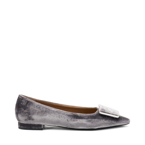 Pointed velvet ballet flats Col. Grey Frau