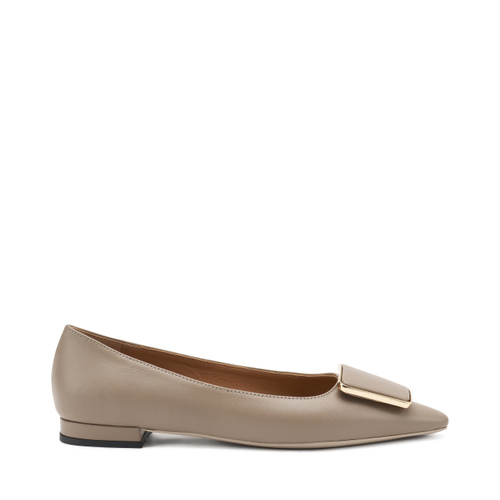 Spitz zulaufende Ballerinas aus Leder - Frau Shoes | Official Online Shop