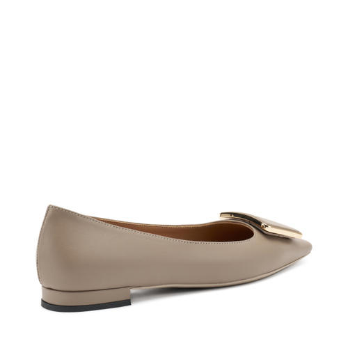 Spitz zulaufende Ballerinas aus Leder - Frau Shoes | Official Online Shop