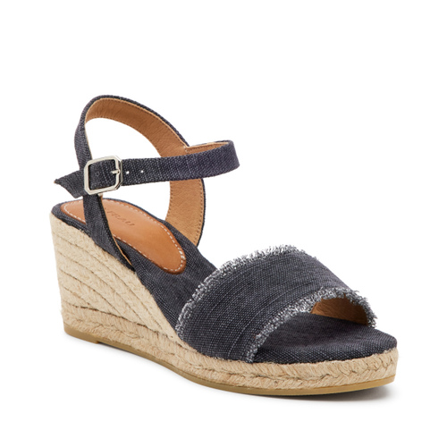Canvas band sandals with rope wedge - Frau Shoes | Official Online Shop