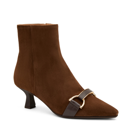 Suede ankle boots with bridged clasp detail - Frau Shoes | Official Online Shop