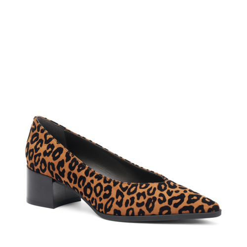 Almond-Cut pumps in leo-print fabric - Frau Shoes | Official Online Shop