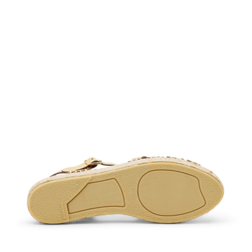 Foiled leather caged fisherman sandals with rope sole - Frau Shoes | Official Online Shop