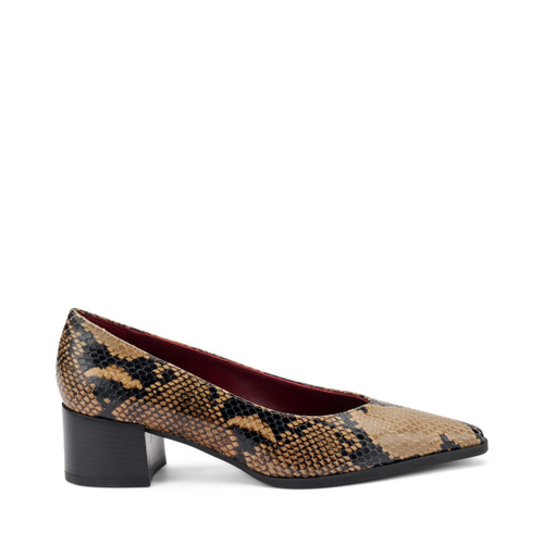 Snake-print leather Almond-Cut pumps - Frau Shoes | Official Online Shop