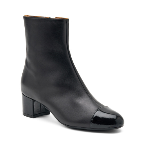 Stiefelette aus Leder mit Einsätzen aus Lackleder - Frau Shoes | Official Online Shop