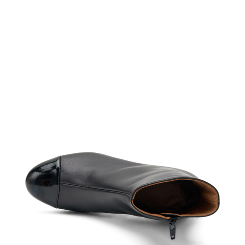 Stiefelette aus Leder mit Einsätzen aus Lackleder - Frau Shoes | Official Online Shop