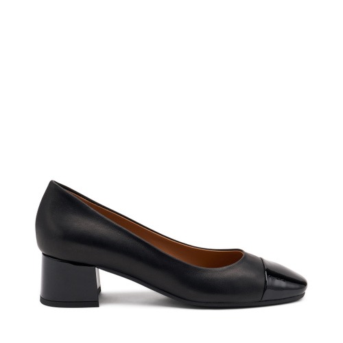 Leather pumps with patent leather inserts - Frau Shoes | Official Online Shop