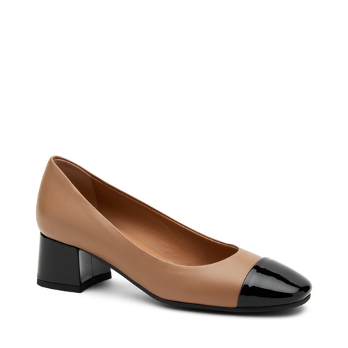 Leather pumps with patent leather inserts - Frau Shoes | Official Online Shop