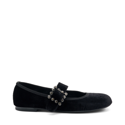 Velvet ballet flats with buckle - Frau Shoes | Official Online Shop