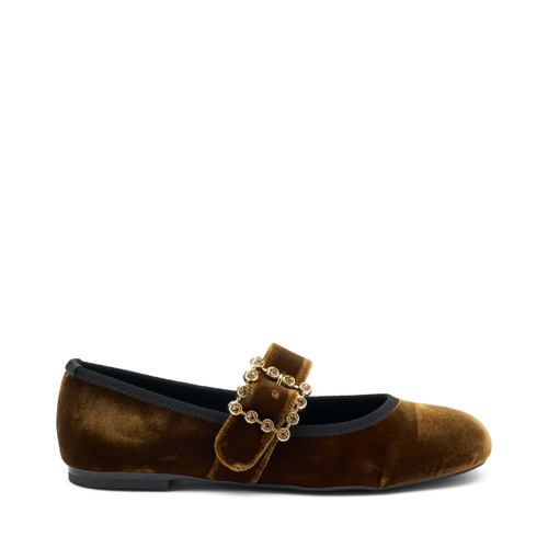 Velvet ballet flats with buckle - Frau Shoes | Official Online Shop