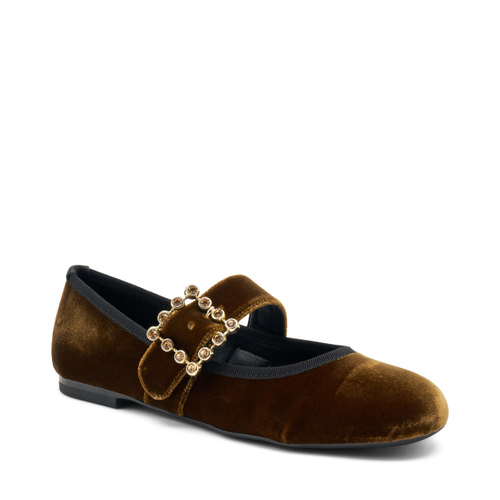 Velvet ballet flats with buckle - Frau Shoes | Official Online Shop