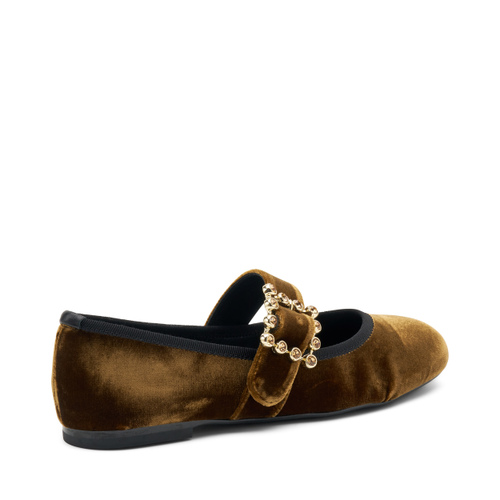 Velvet ballet flats with buckle - Frau Shoes | Official Online Shop