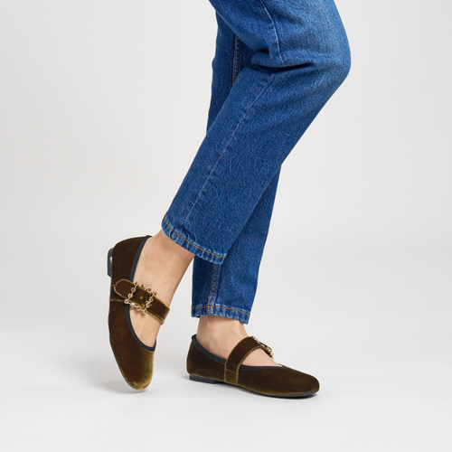 Velvet ballet flats with buckle - Frau Shoes | Official Online Shop