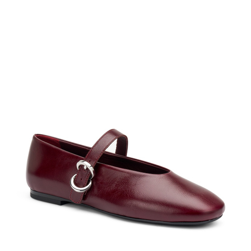 Creased semi-polished leather ballet flats - Frau Shoes | Official Online Shop