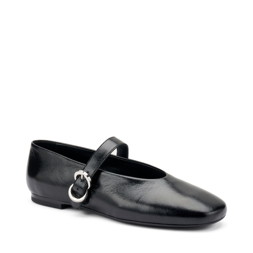 Creased semi-polished leather ballet flats - Frau Shoes | Official Online Shop