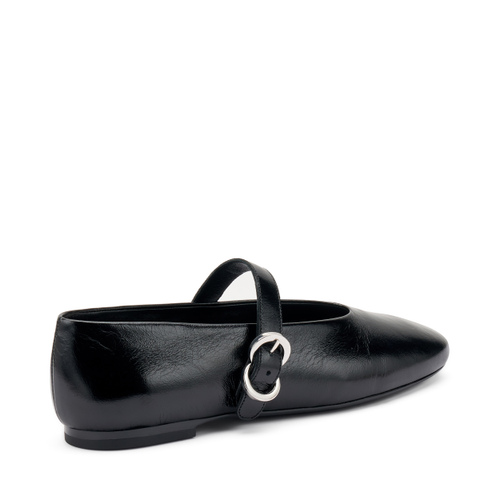 Creased semi-polished leather ballet flats - Frau Shoes | Official Online Shop