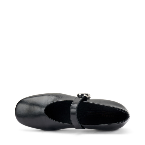 Creased semi-polished leather ballet flats - Frau Shoes | Official Online Shop