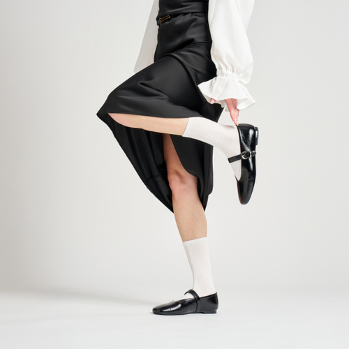Creased semi-polished leather ballet flats - Frau Shoes | Official Online Shop