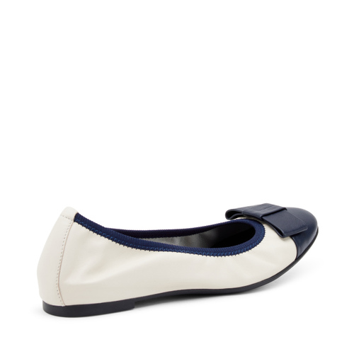 Ballerina in pelle bicolore con fiocco - Frau Shoes | Official Online Shop