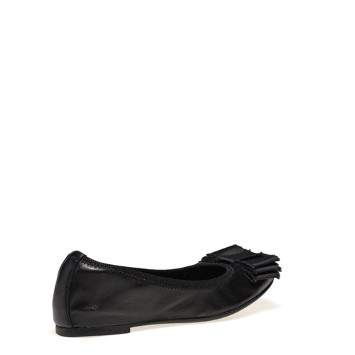 Leather ballet flats with fabric maxi-bow - Frau Shoes | Official Online Shop