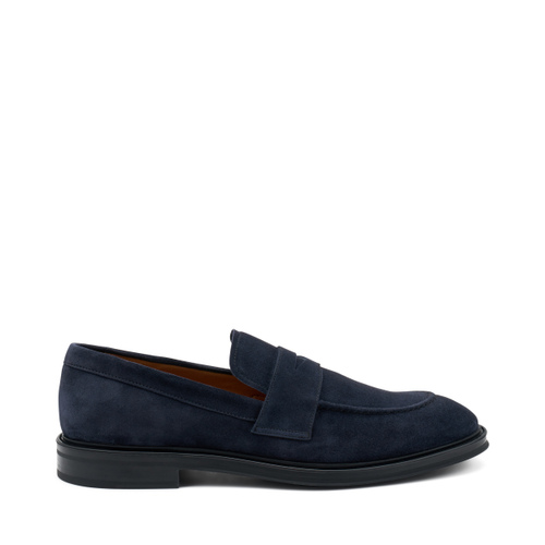 Suede loafers with saddle detail - Frau Shoes | Official Online Shop